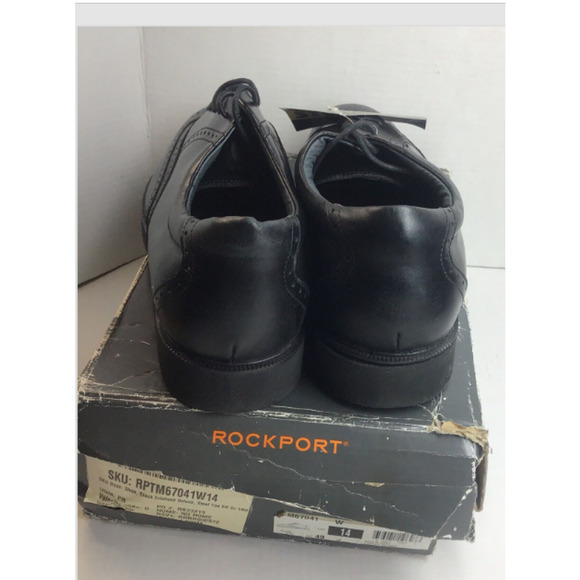 NEW Rockport Steel Toe Chiseled Oxford Black Wingtip EH Workshoes 7W
